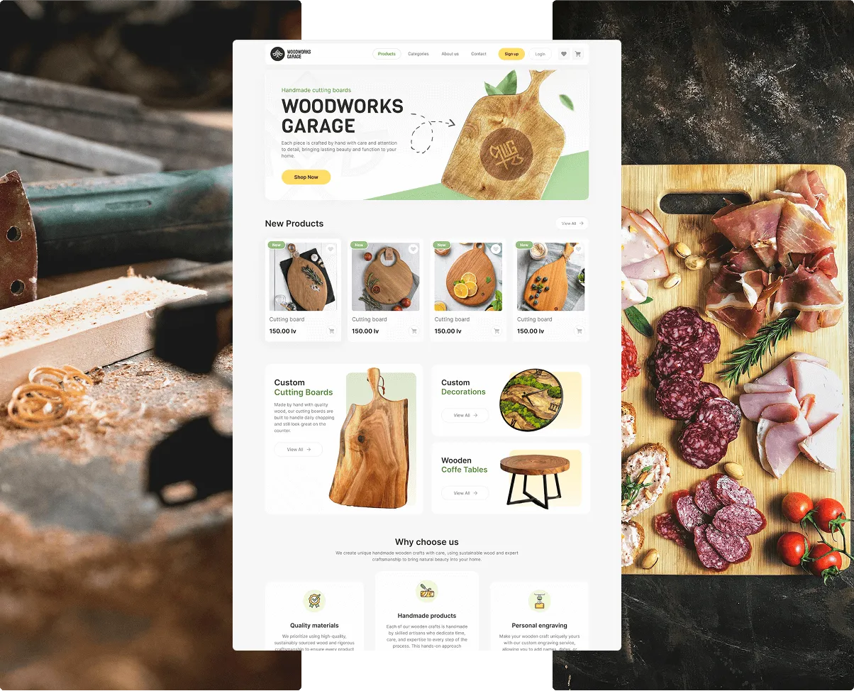 Woodworks Garage Website Homepage