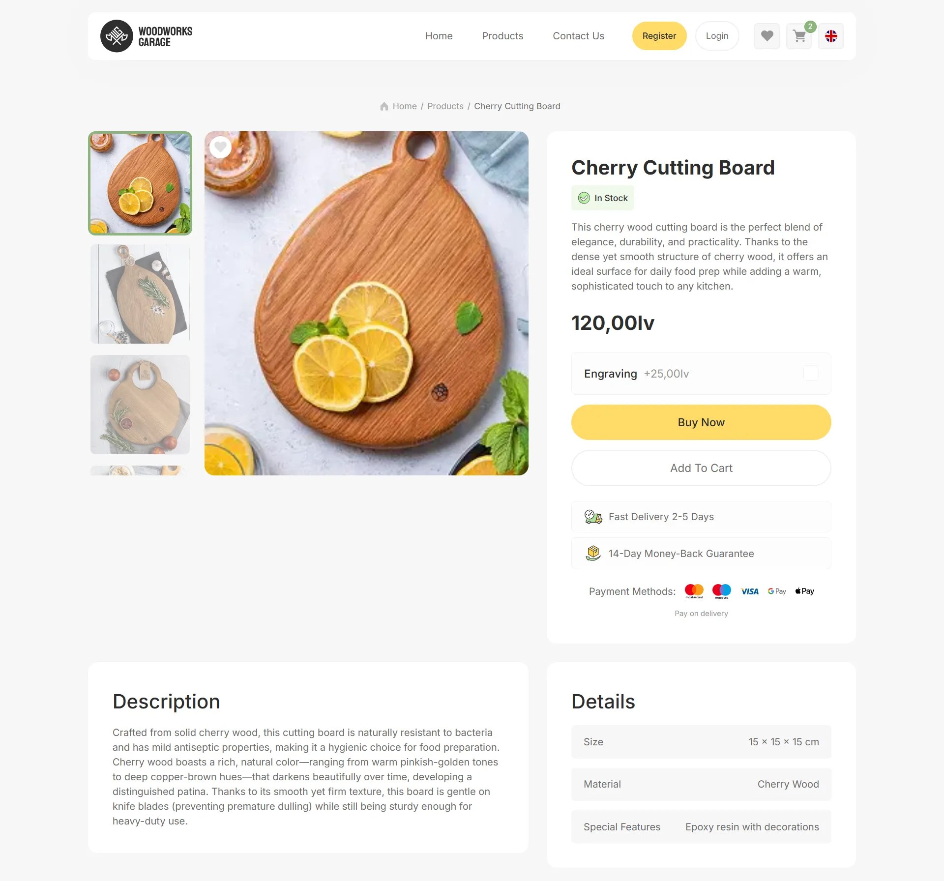 Woodworks Product Single Page
